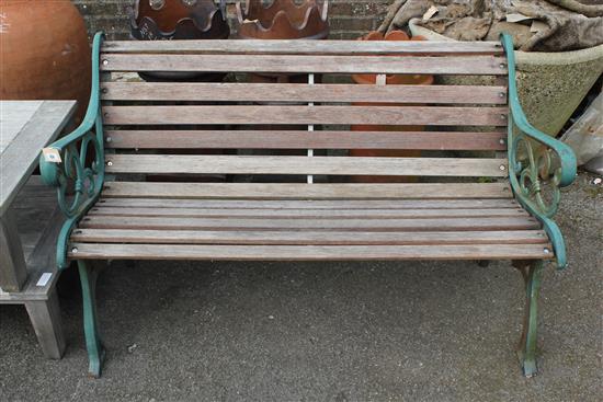 Metal frame garden bench